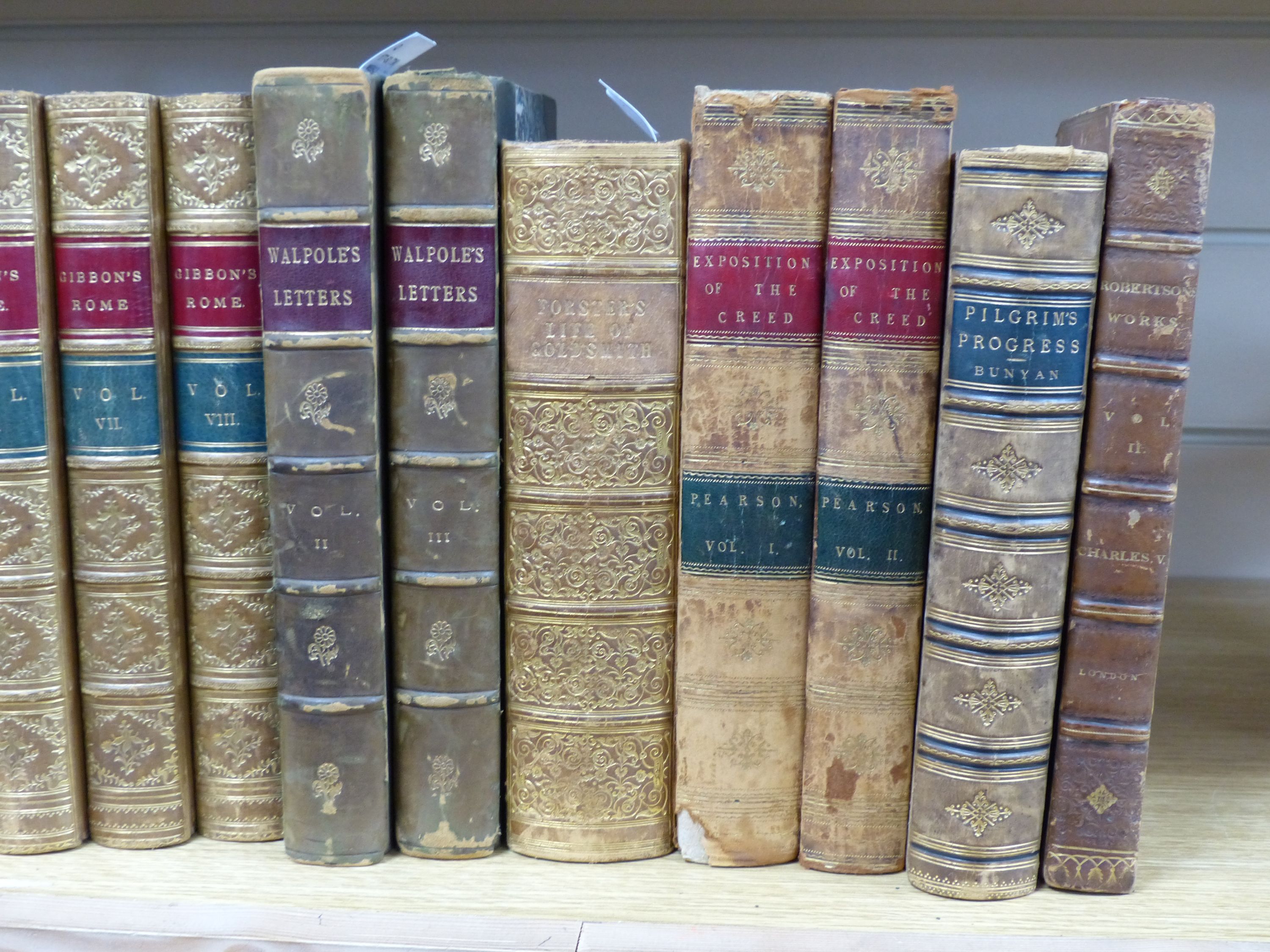 Bindings, including Gibbon, The History of the Decline and Fall of the Roman Empire, 8 vols, John Murray, 1881